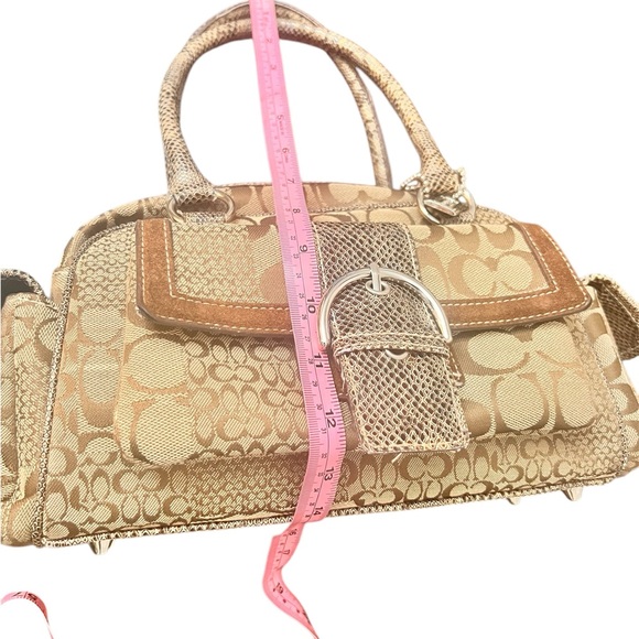 Coach Satchel Handbag Purse Brown Tan  Signature Coach - Picture 9 of 13
